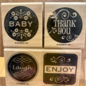 Stampin' Up! Black and Tan Wooden Stamp Set